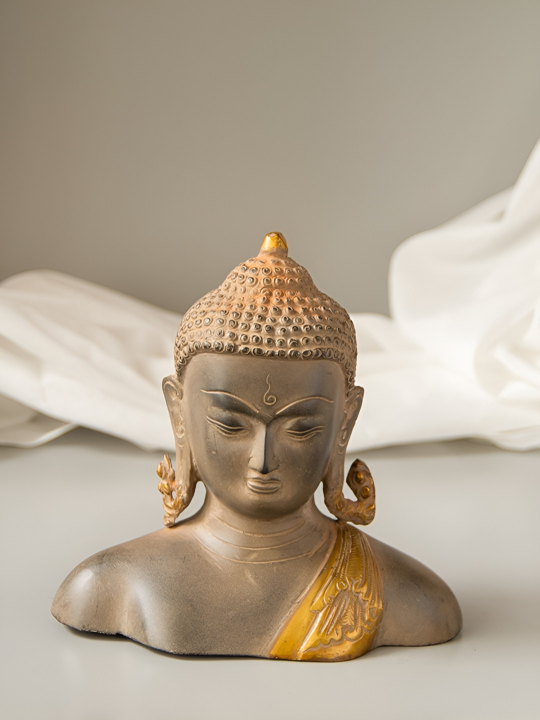 Imli Street Gold The Buddha Bust Religious Idol Metallic Showpiece