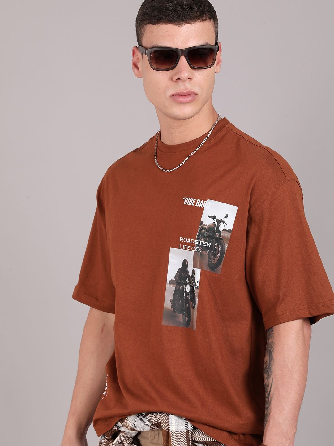 Roadster Men Biker Printed T-shirt