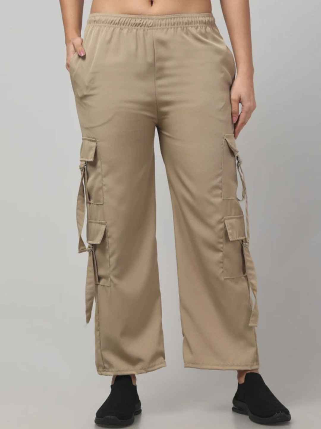 ColorMeGorgeous Women Smart Loose Fit Easy Wash Cargos Trousers