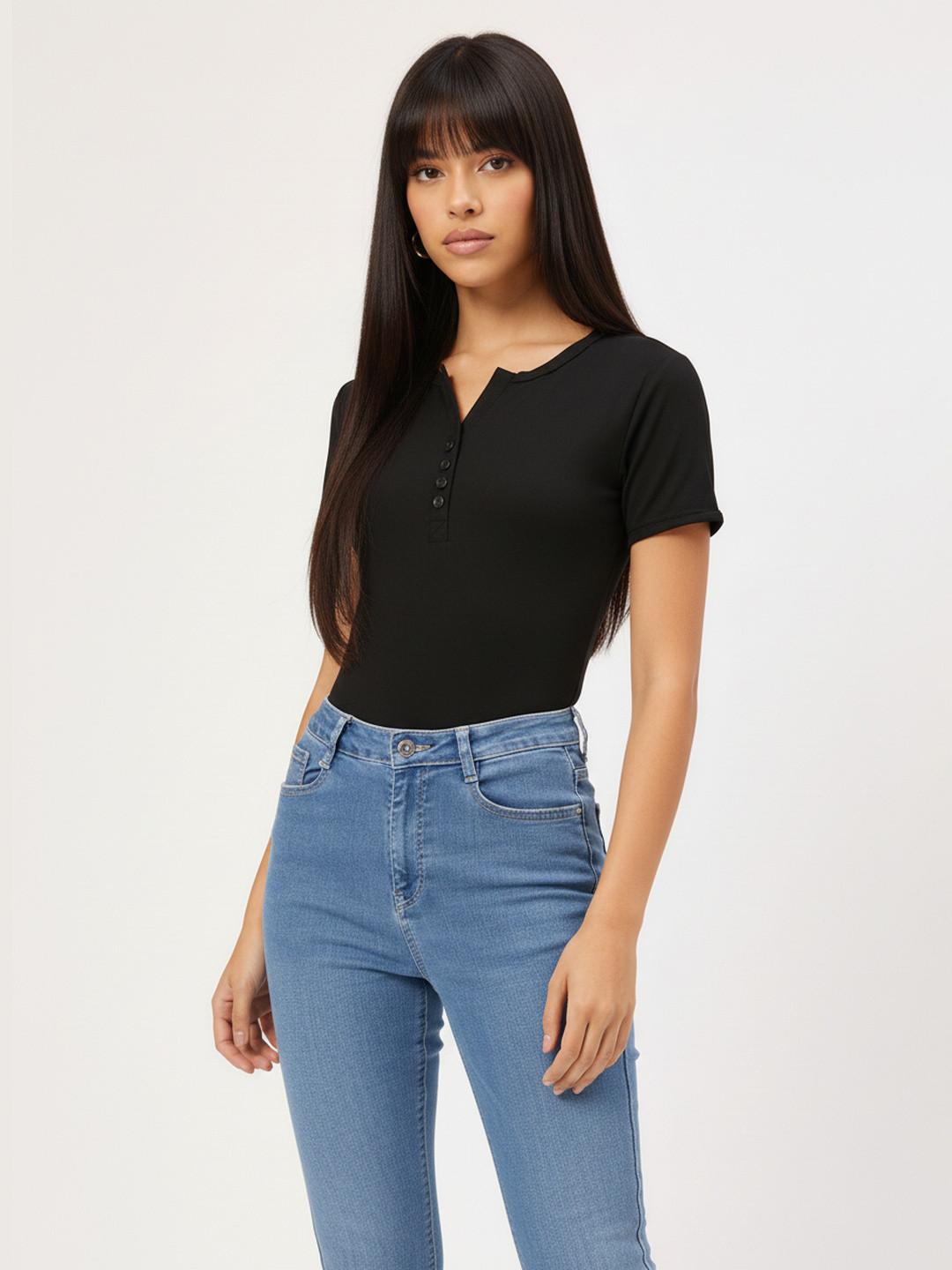 DressBerry Easy Breezy Henley Neck T-shirt