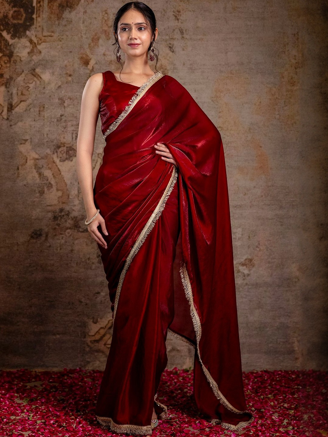 KEIYONA Silk Blend Heavy Work Saree