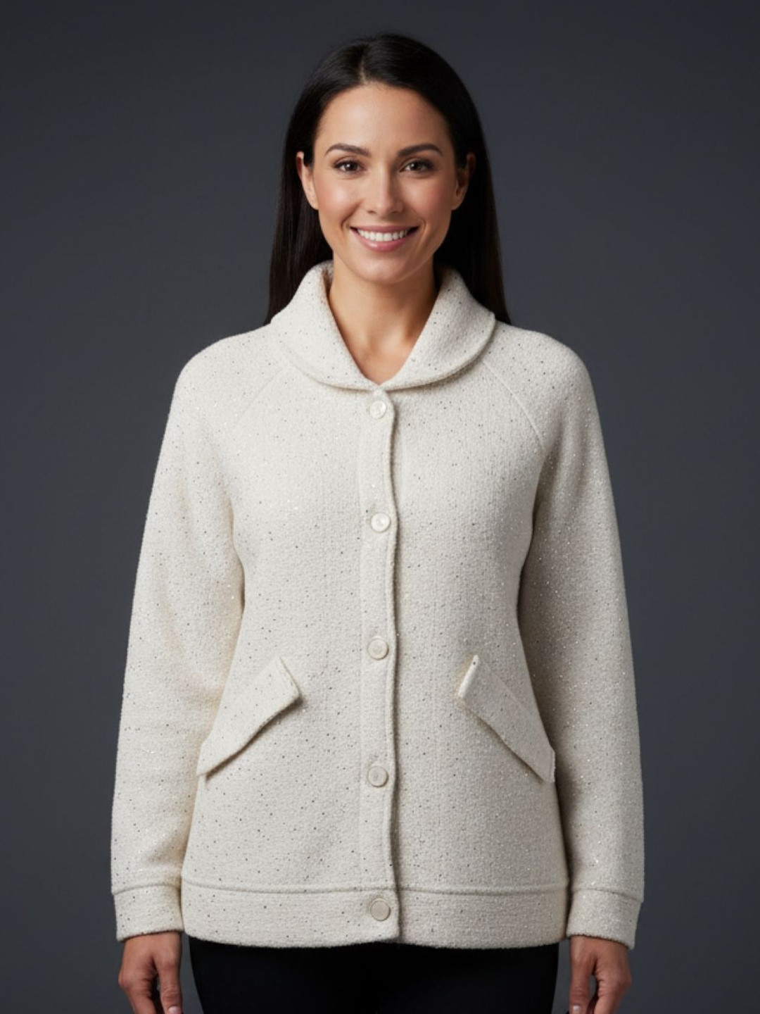 Wineberry Women Front-Open Sweatshirt