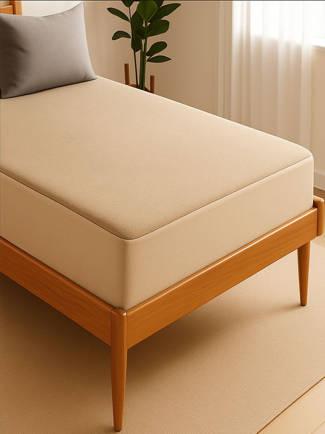 Sittella Beige Cotton Water Resistant Mattress Protector