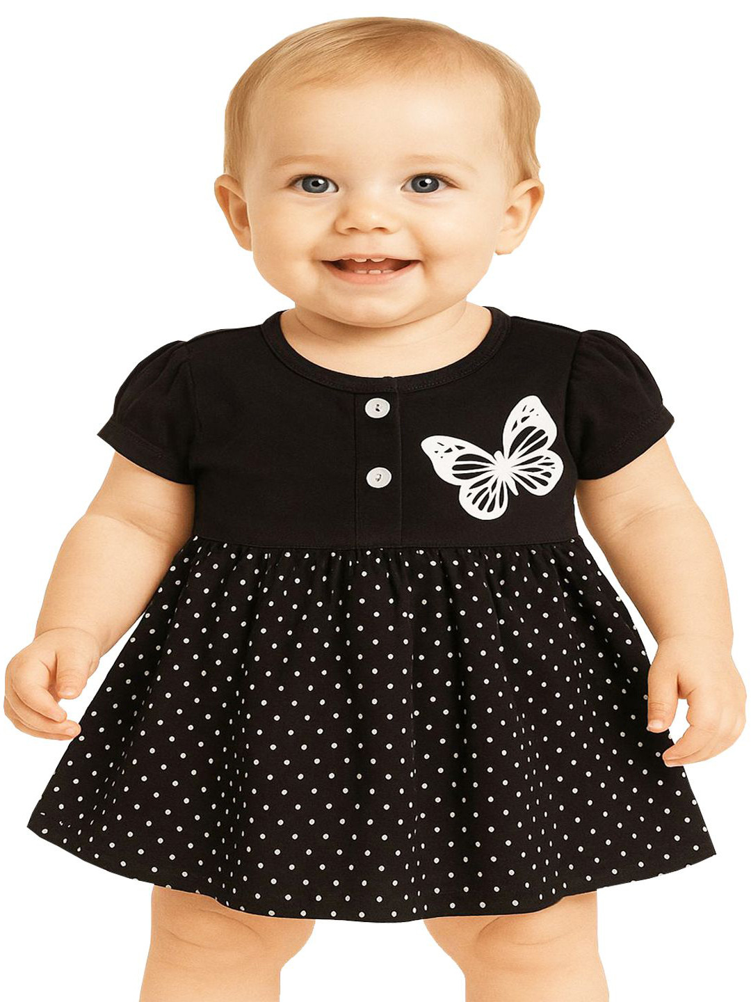 KidzzCart Girls Polka Dot Print Fit & Flare Dress