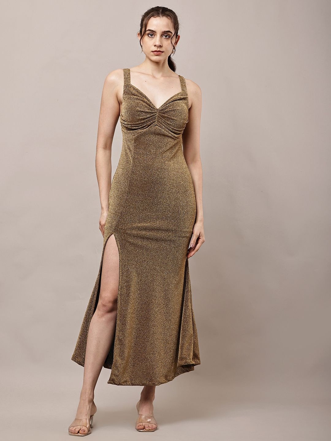 CNQFS FASHION Women Embellished Sleeveless Sheath Maxi Dress