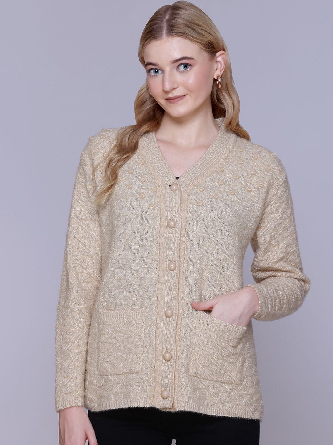 FIRST SLEEP Women Woollen Cardigan Sweater