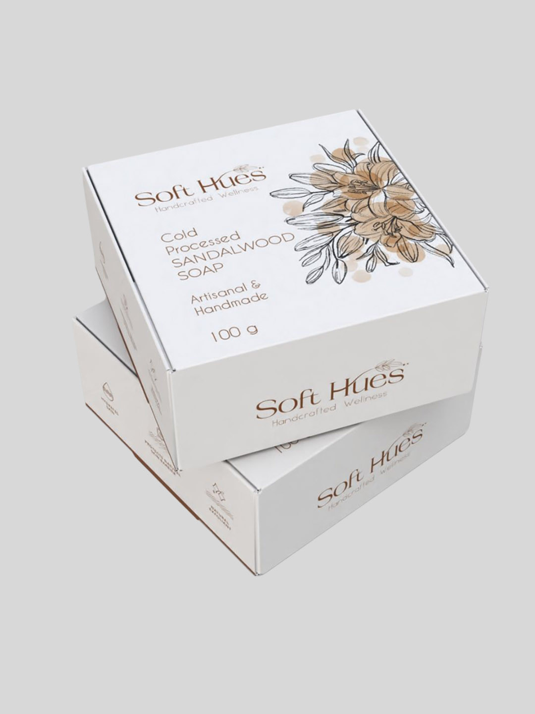 SOFT HUES Set Of 2 Cold Processed Sandalwood Soap- 100 g Each