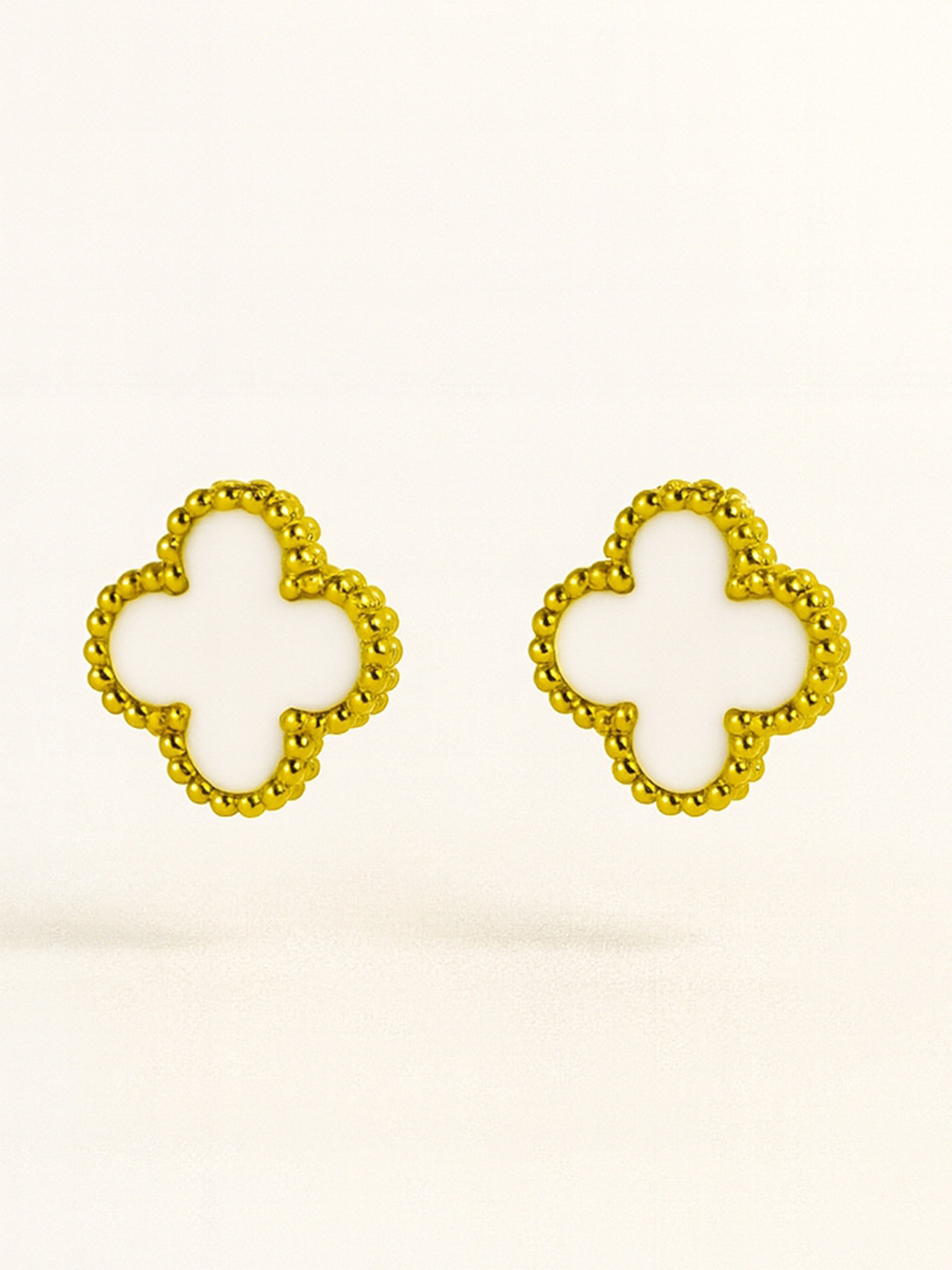 October 22 Stainless Steel 18K Gold-Plated Floral Stud Earrings