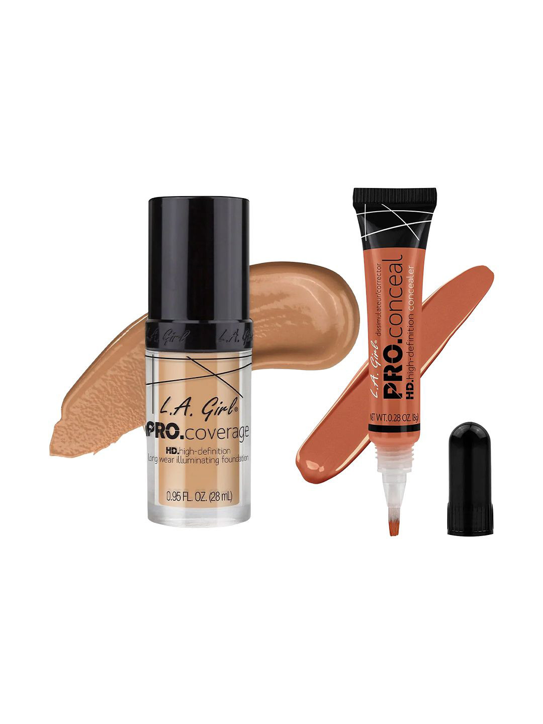 L.A. Girl Set Of 2 Pro Coverage & Conceal Foundation 28 ml & Concealer 8 g - Combo15