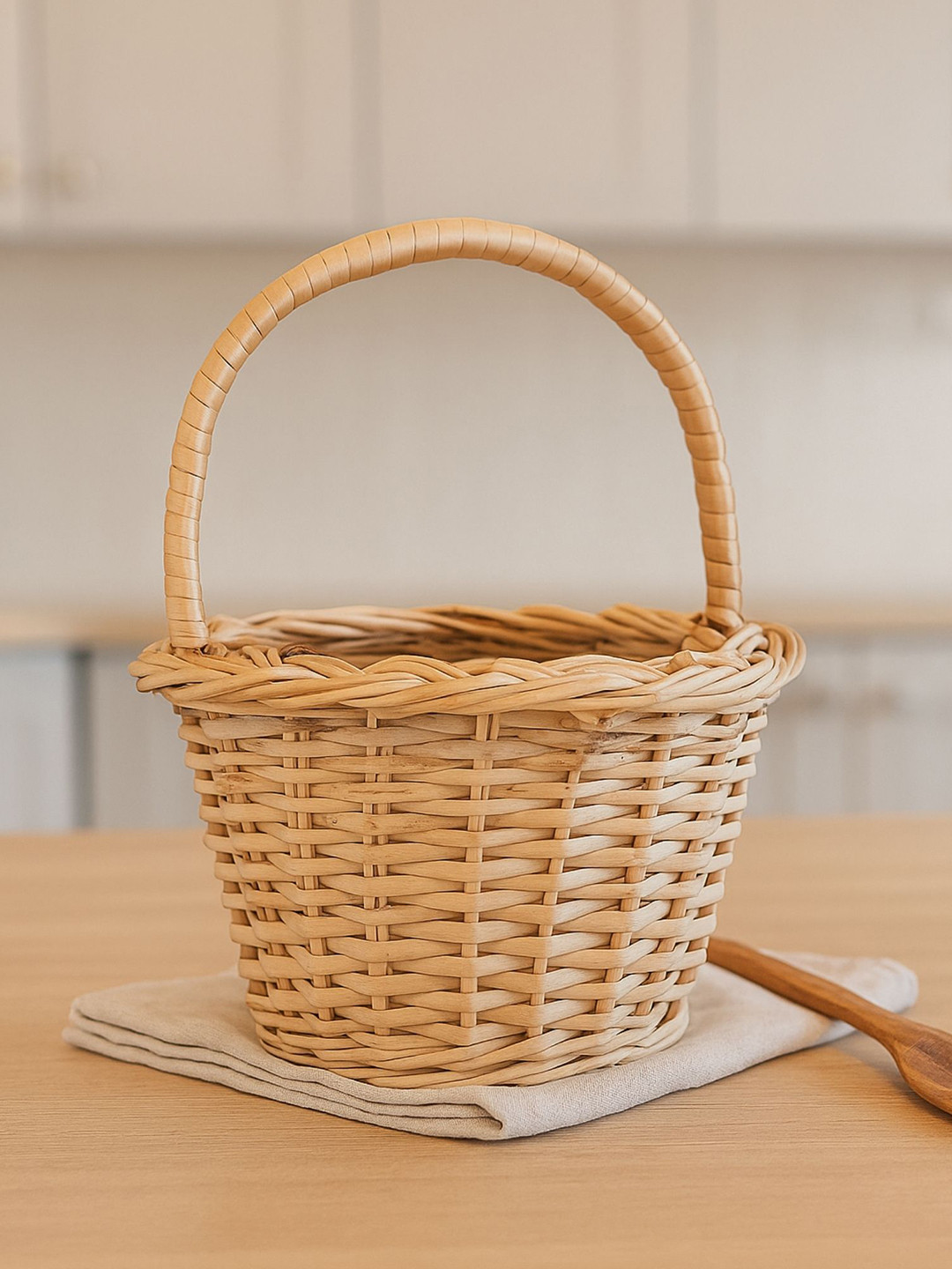 ARTSY Brown Bamboo Easy To Clean Fruit And Vegetable Basket