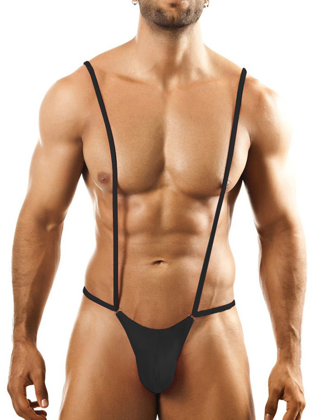MOODSTRING Men Solid Low-Rise Suspender Basic Briefs