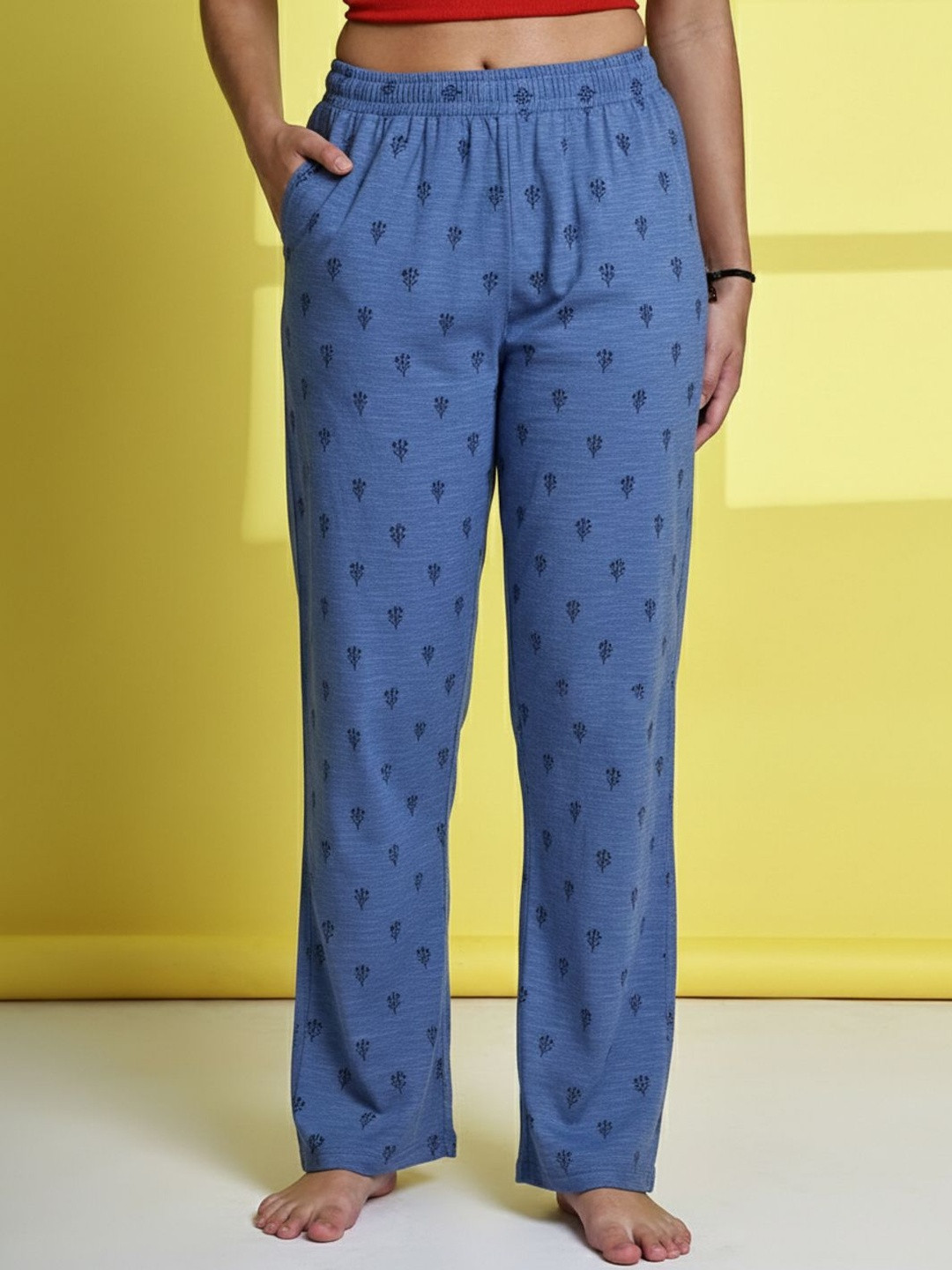 GRAGE Women Mid Rise Printed Cotton Lounge Pant