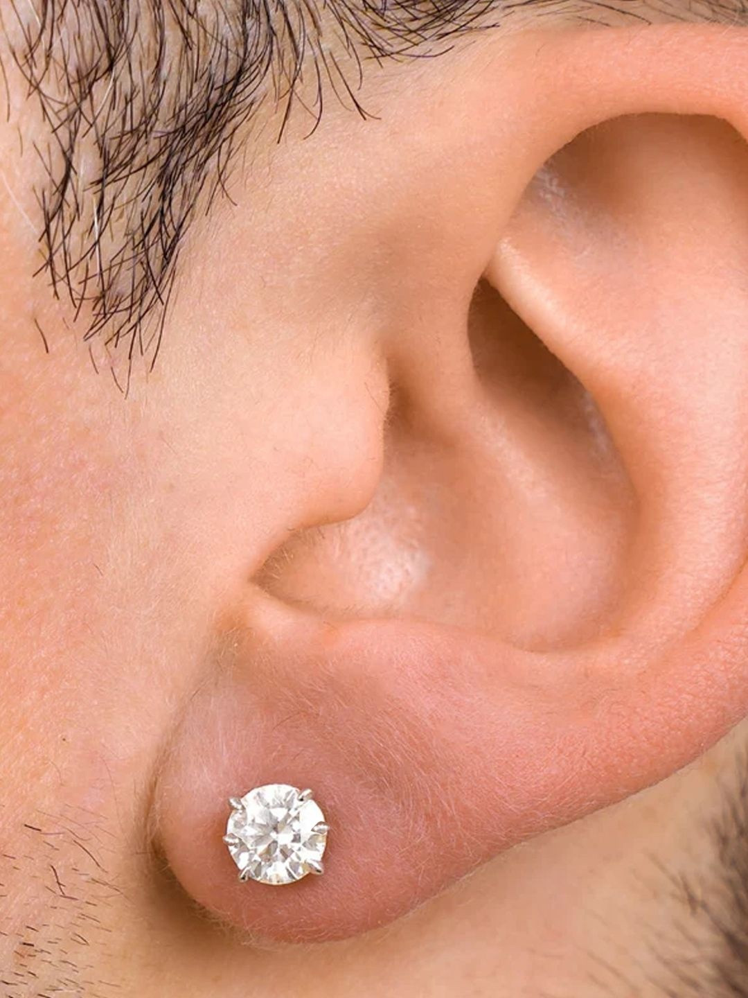 Roadster Men Sterling Silver Cubic Zirconia Studs Earrings