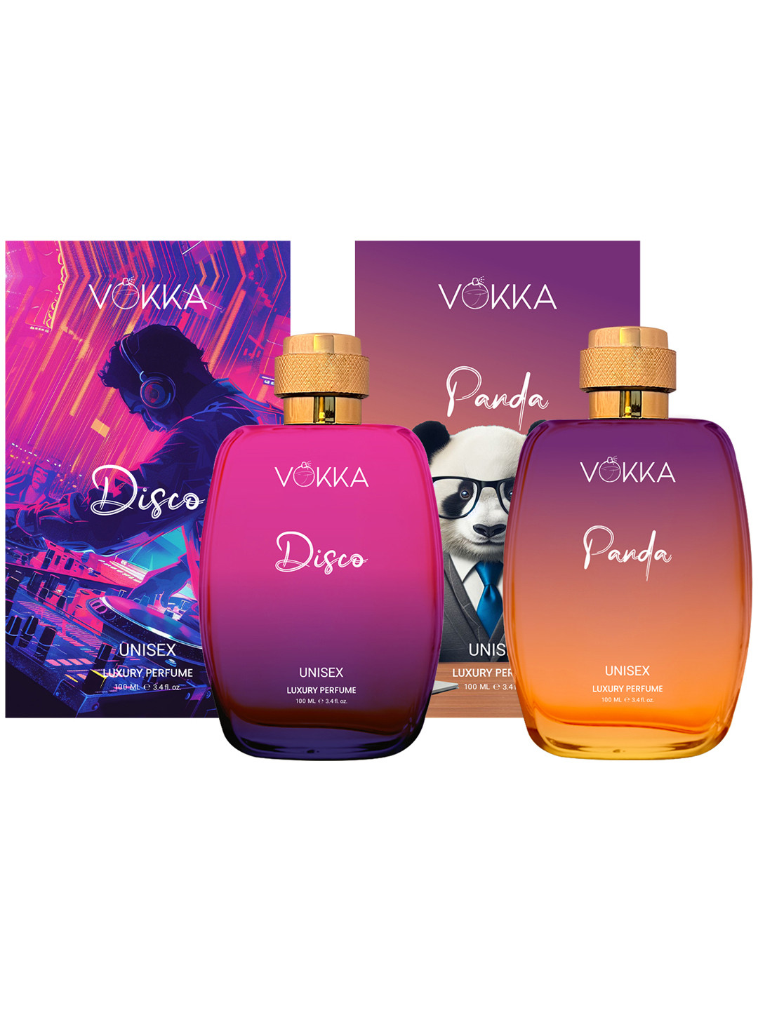 VOKKA Set of Disco & Panda Luxury Long Lasting Perfume - 100 ml each