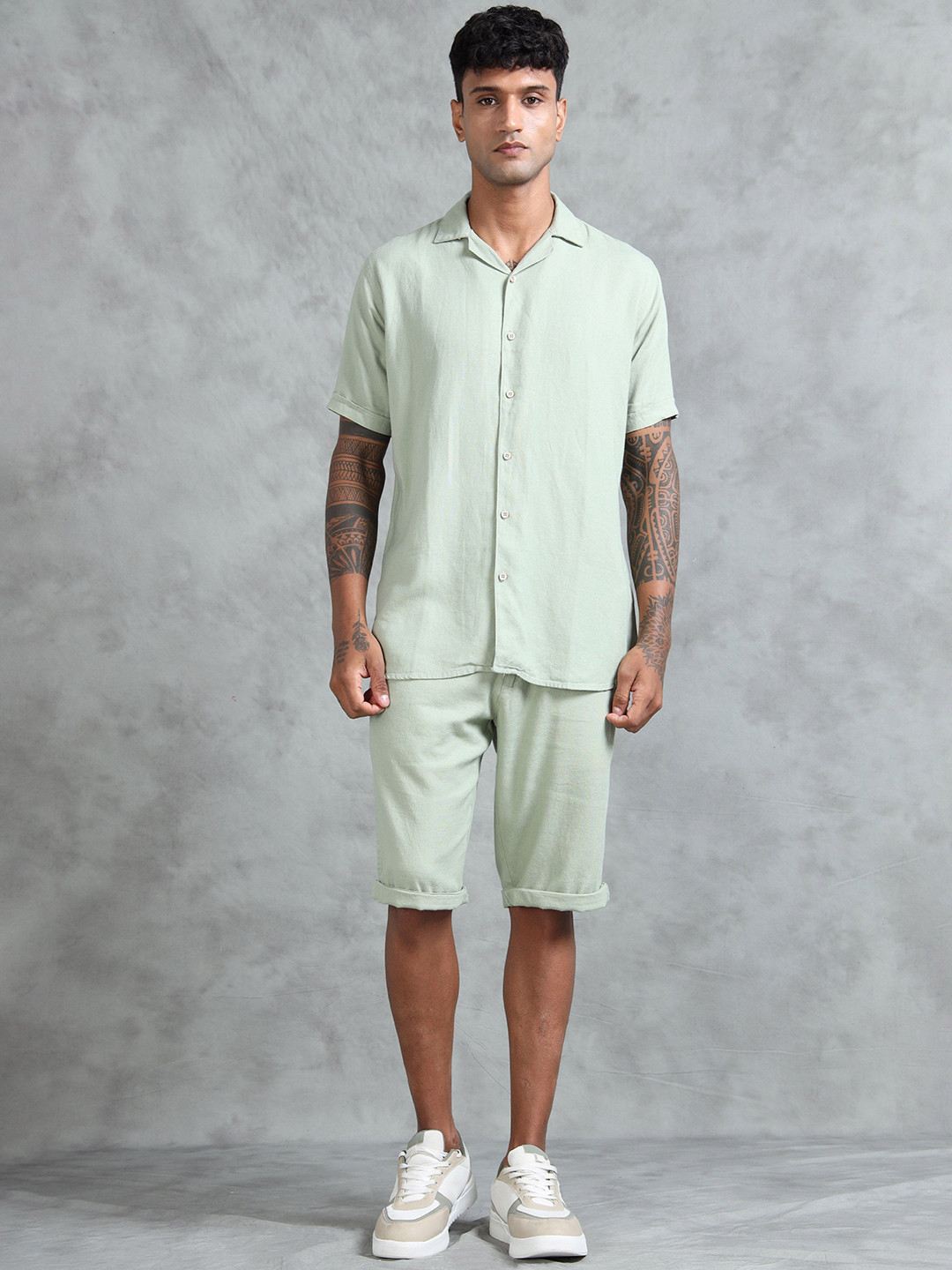 beevee Shirt Collar Shirt With Shorts