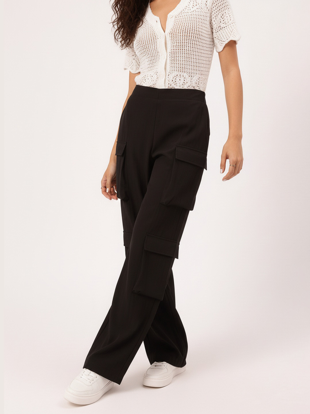 DressBerry Women Urban Utility Cargo Style Loose Fit Trousers