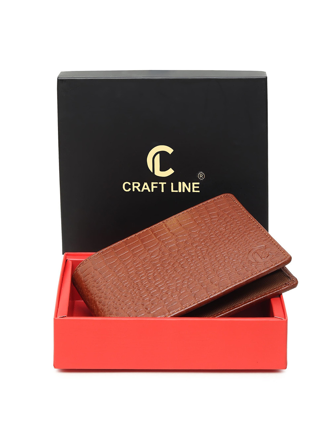 CRAFT LINE CROCO 141 Men Leather Two Fold Wallet