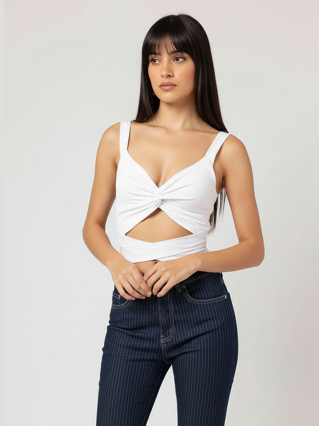 DressBerry Crossover Chaos Twisted Tie-Up Crop Top