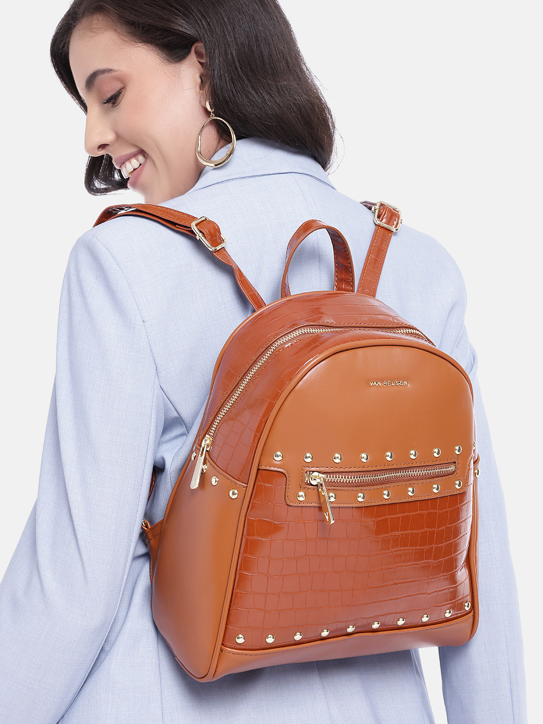 Van Heusen Women Croc Textured Backpack