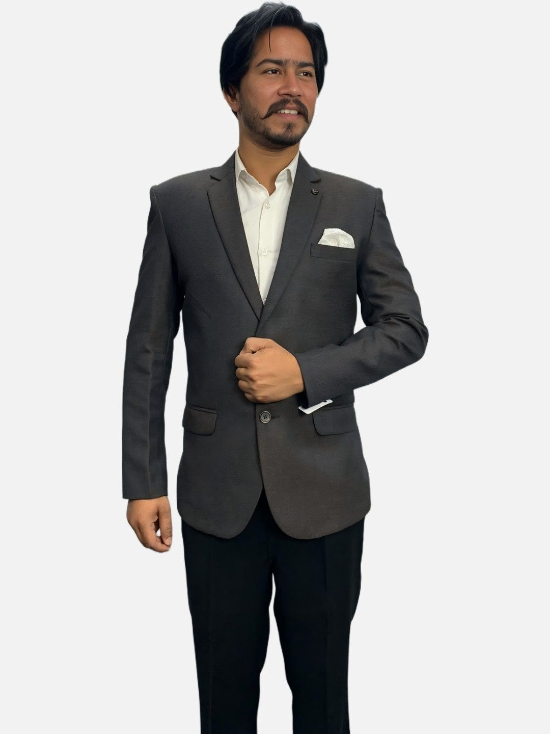 GARGIAN Master Cut Men Self-Design Double-Breasted Slim Fit Smart Casual Blazer