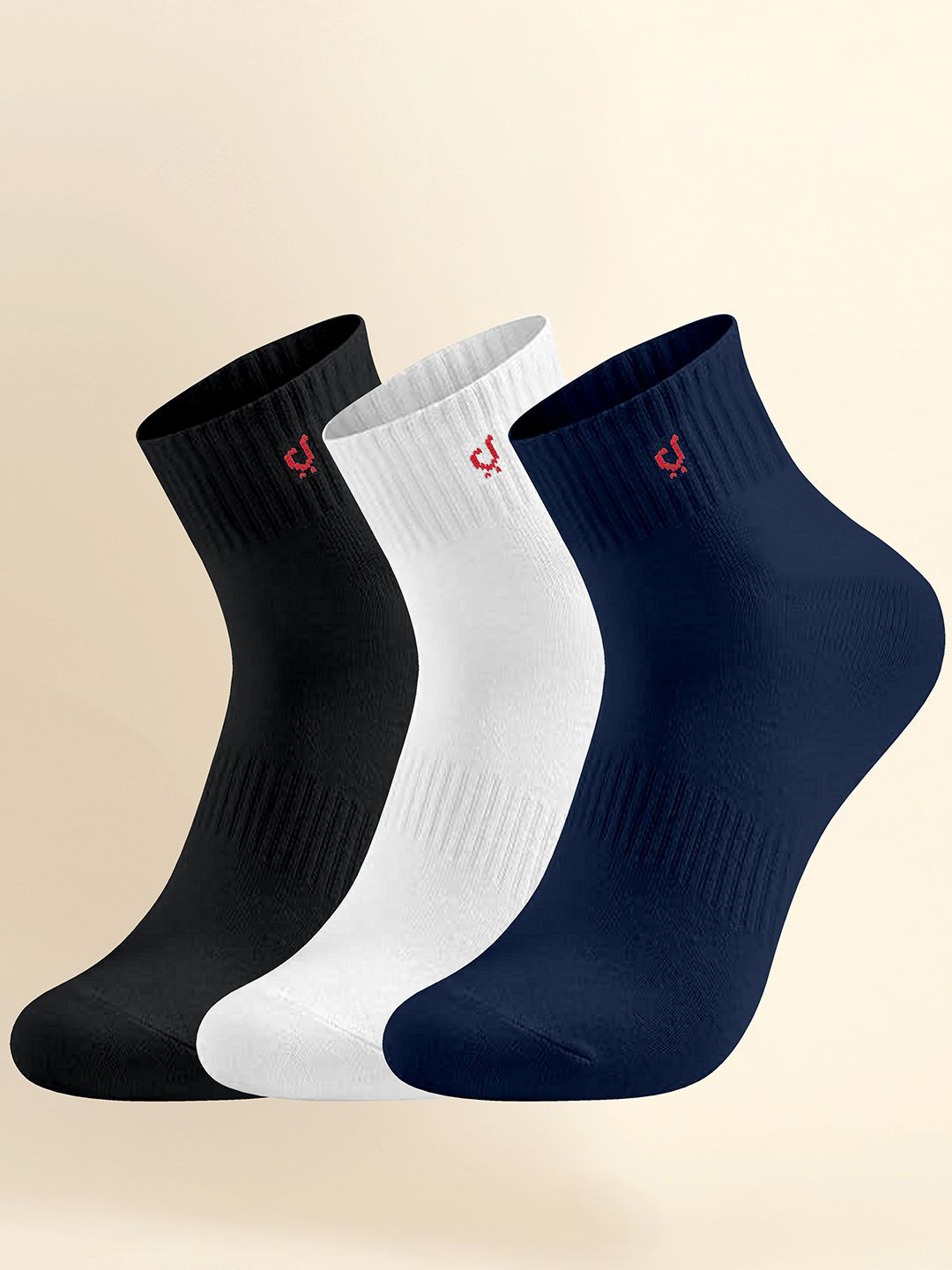 Trendmalls Unisex Pack Of 3 Cotton Blend Socks for Ankle Length Fit Athletic Odour Free