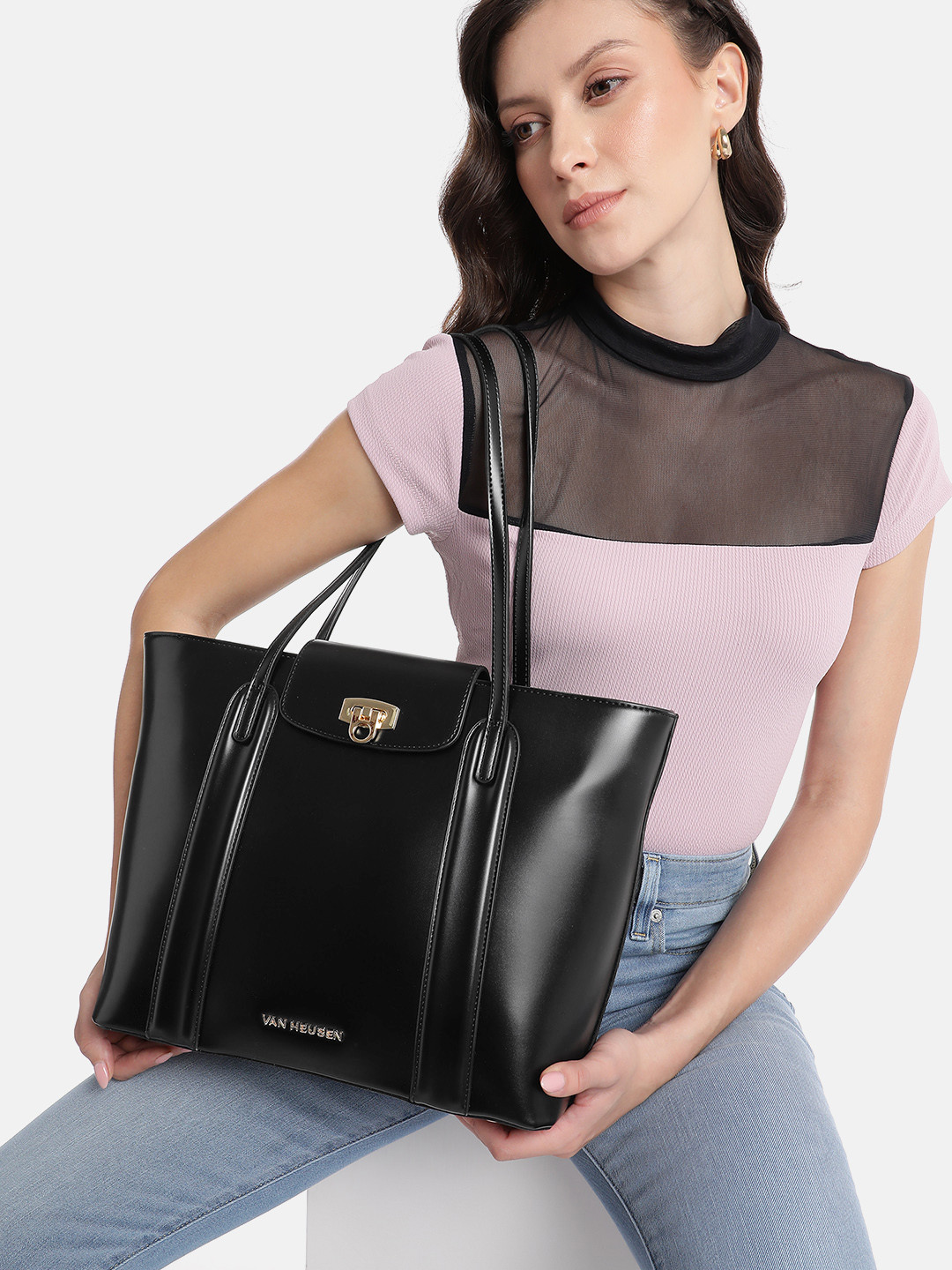 Van Heusen Solid Shopper Shoulder Bag