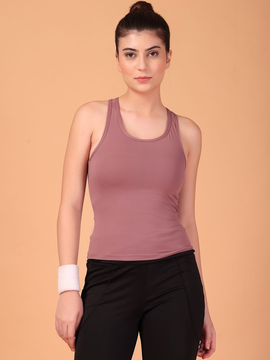 CUKOO Solid Round Neck Regular Tank Top