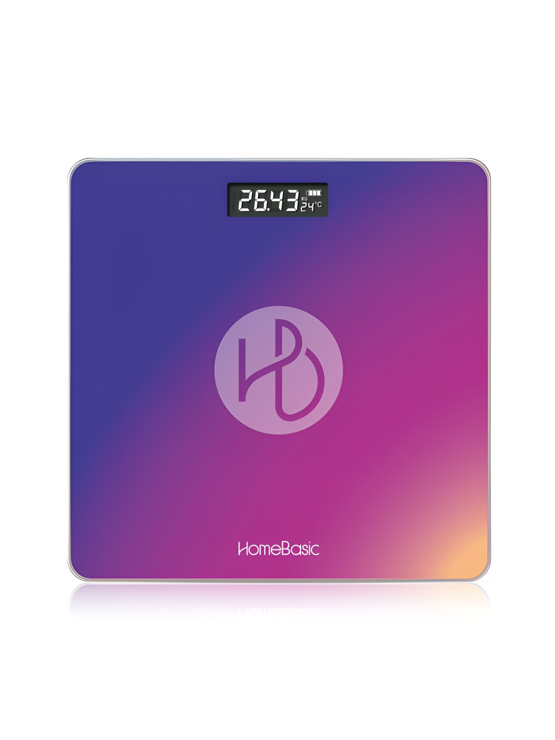 HOMEBASIC Pink & Blue Printed LCD Display Glass Kitchen Weighing Scale