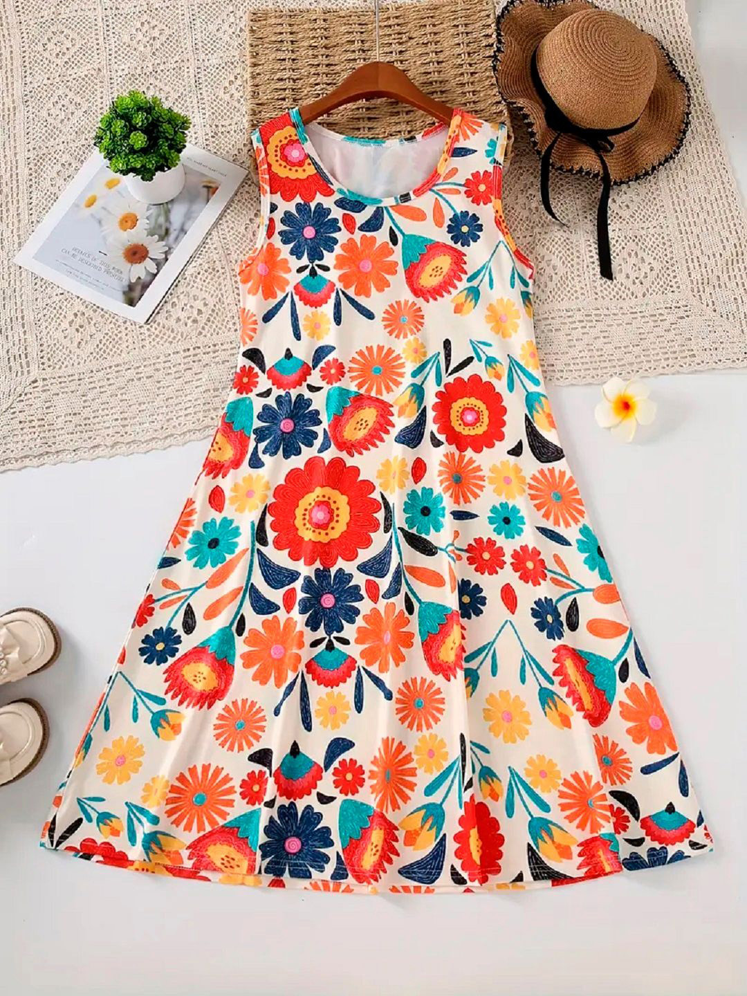 BAESD Girls Floral Printed A-Line Dress