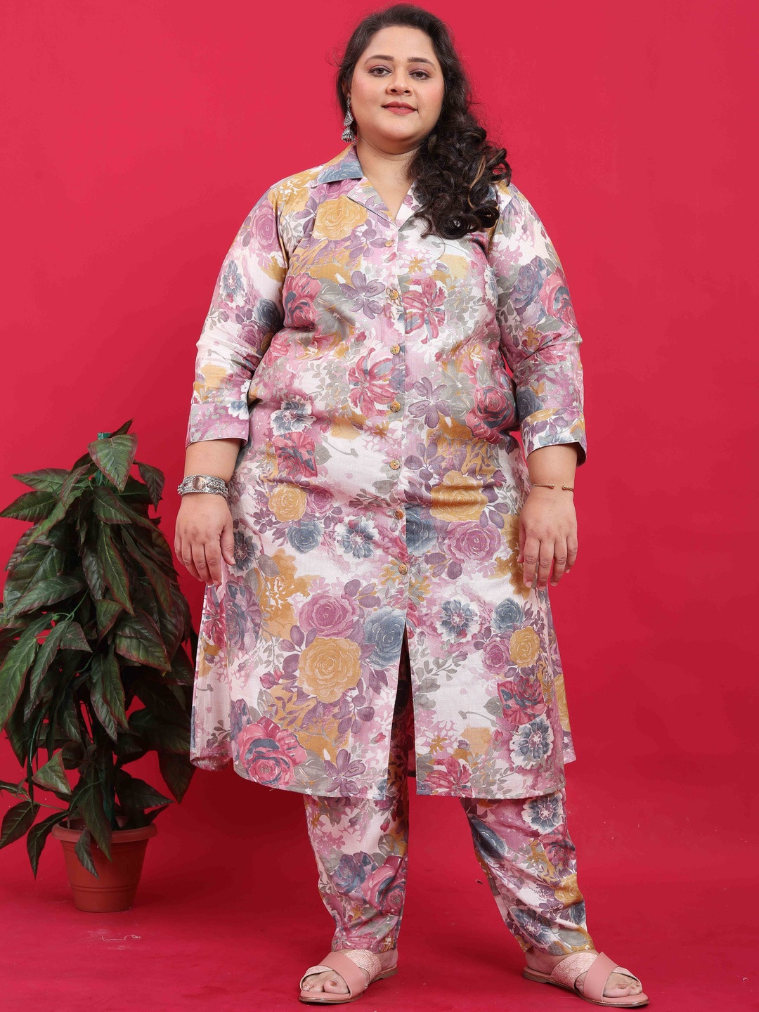 Moda Rapido Women Cotton Blended Printed Shirt With Trouser Co-ord Set