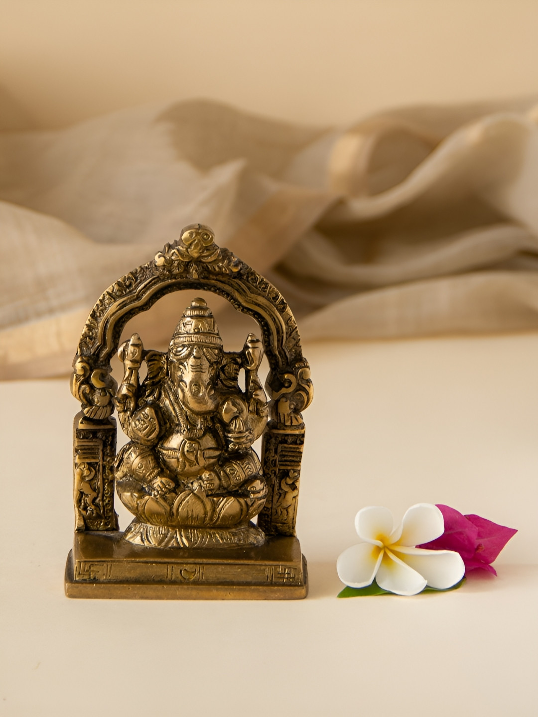 Imli Street Gold Ganesh Ji Religious Idol Metallic Showpiece