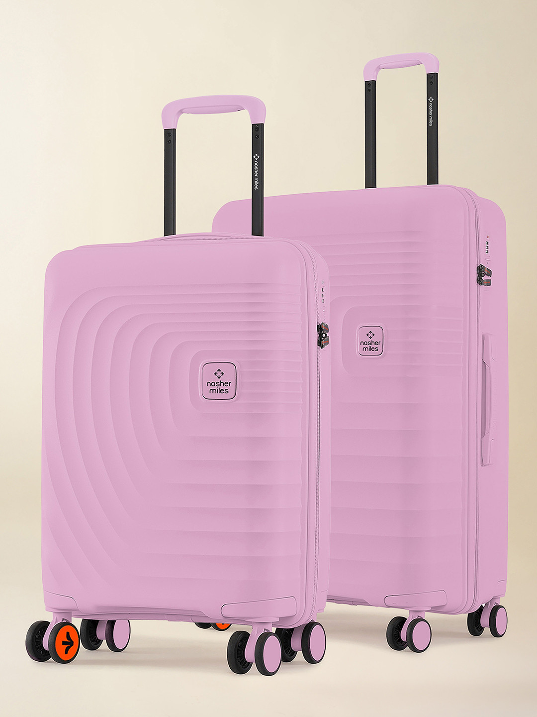 Nasher Miles Boston Polypropylene Small-Medium Pink Trolley Bags (55-65 cm)