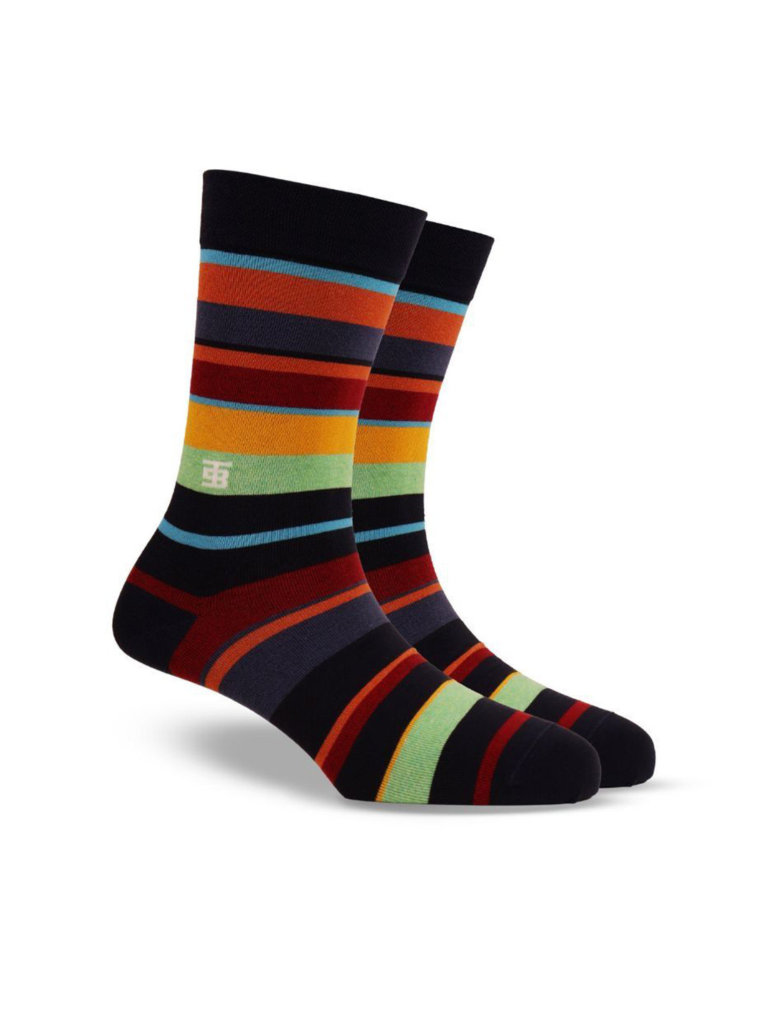 SockSoho Urban Lights Edition Men Striped Calf Length Socks