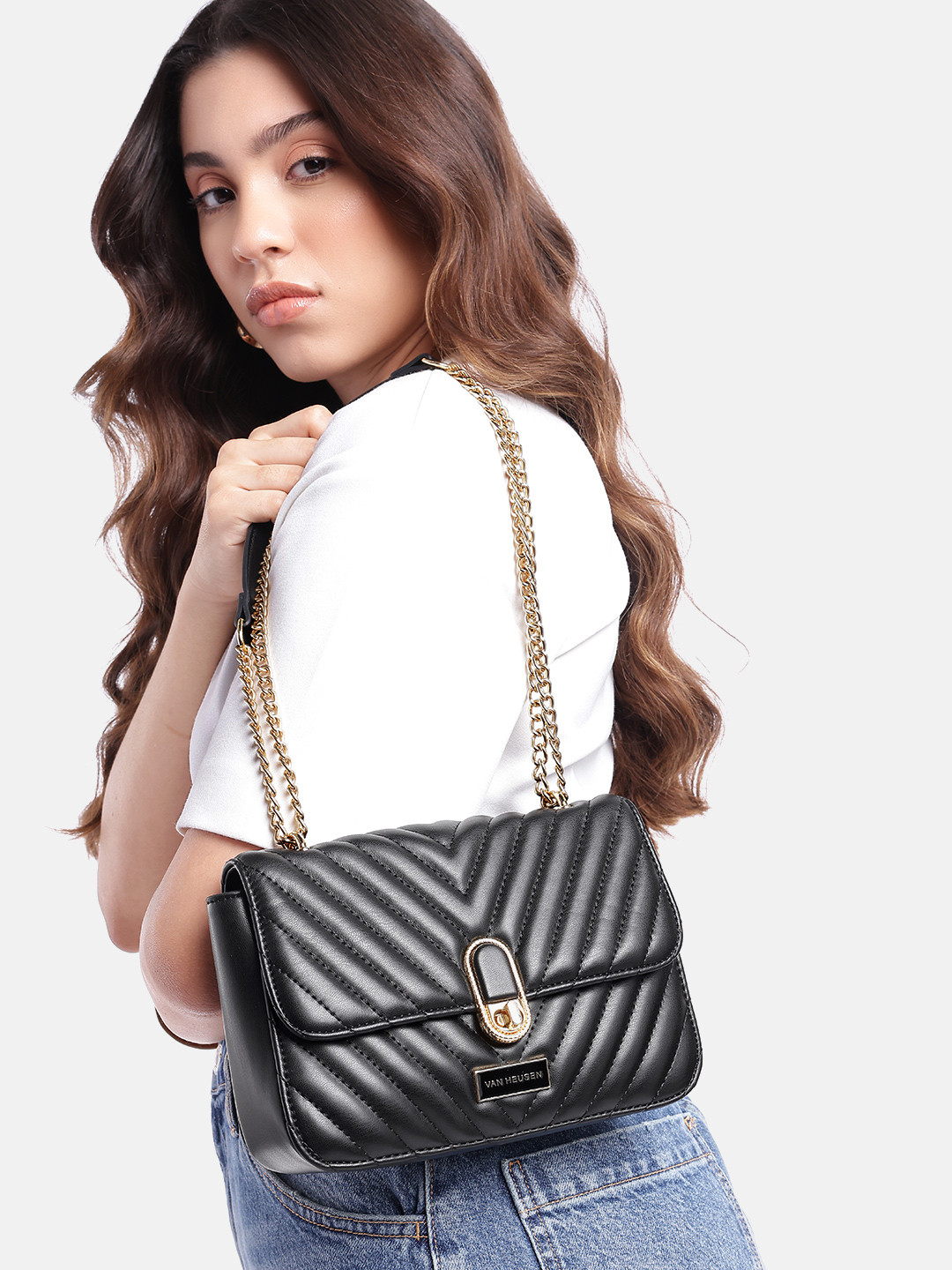 Van Heusen Quilted Detail Sling Bag