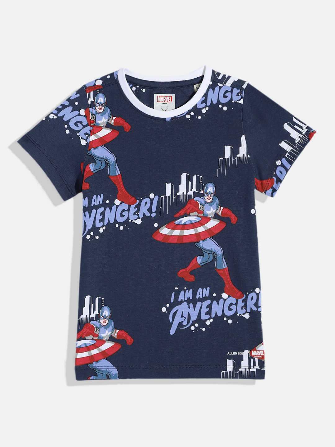 Allen Solly Junior Boys Captain America Printed Pure Cotton T-shirt