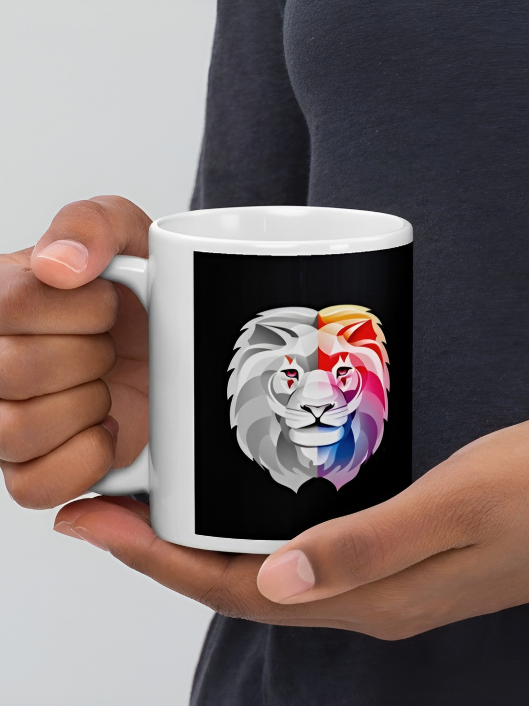 Mr UVD White & Black Animal Print Printed Ceramic Mug 350 ml