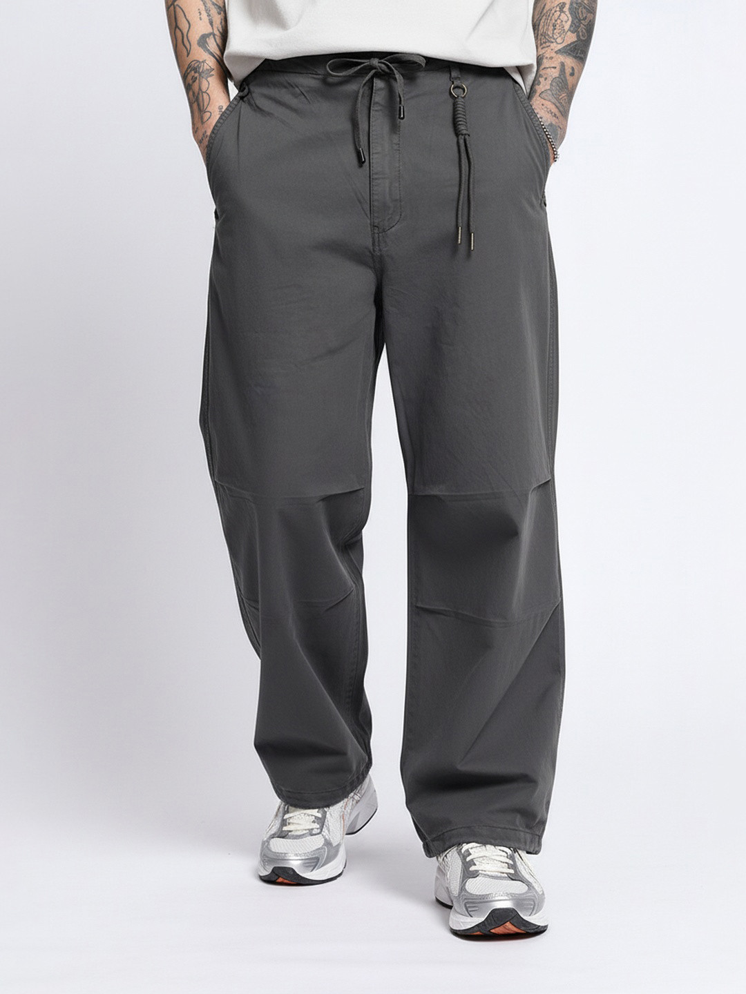 FCUK Men Street Cool Parachute Loose Fit Trousers