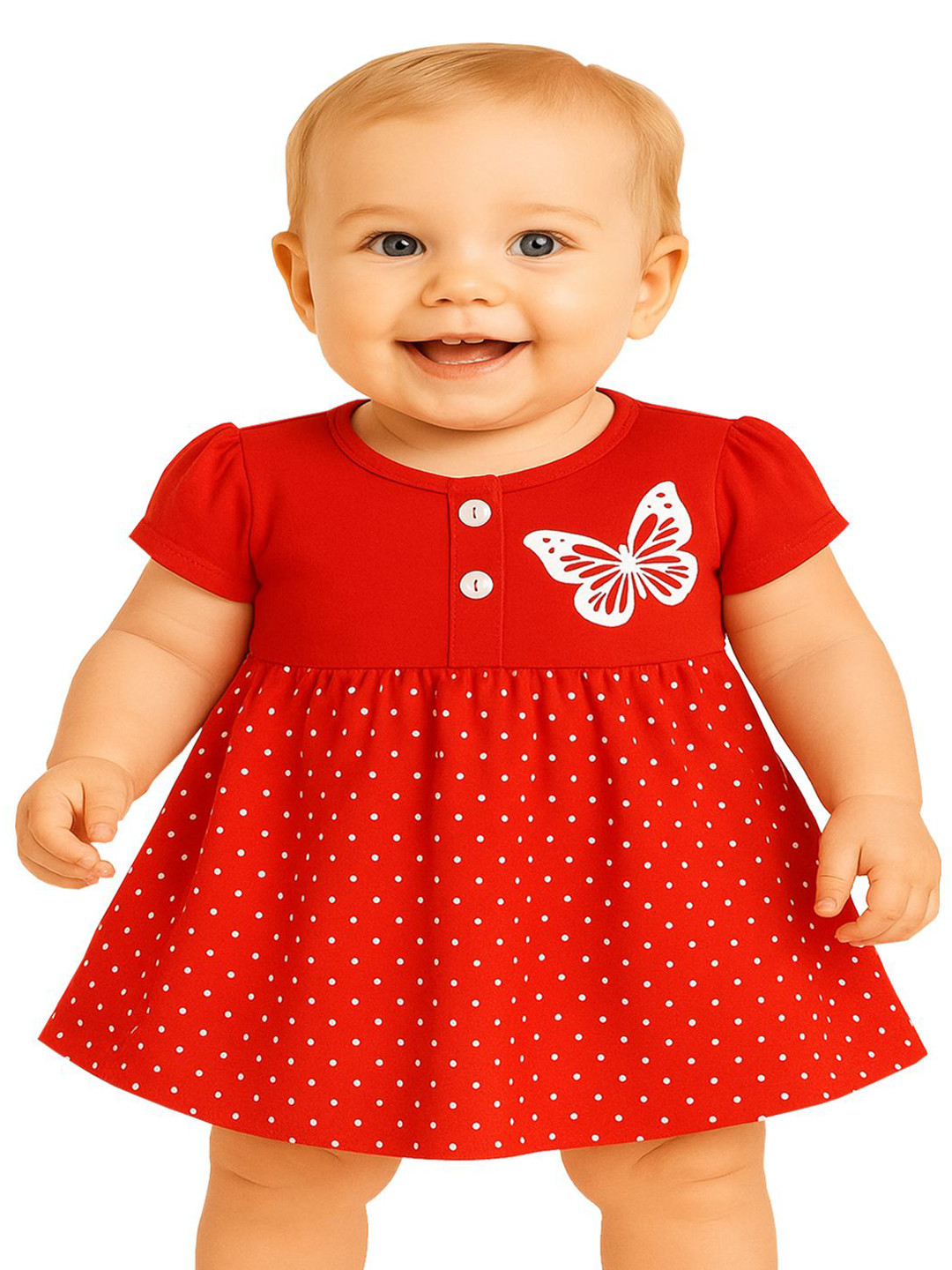 KidzzCart Polka Dot Printed Fit & Flare Dress