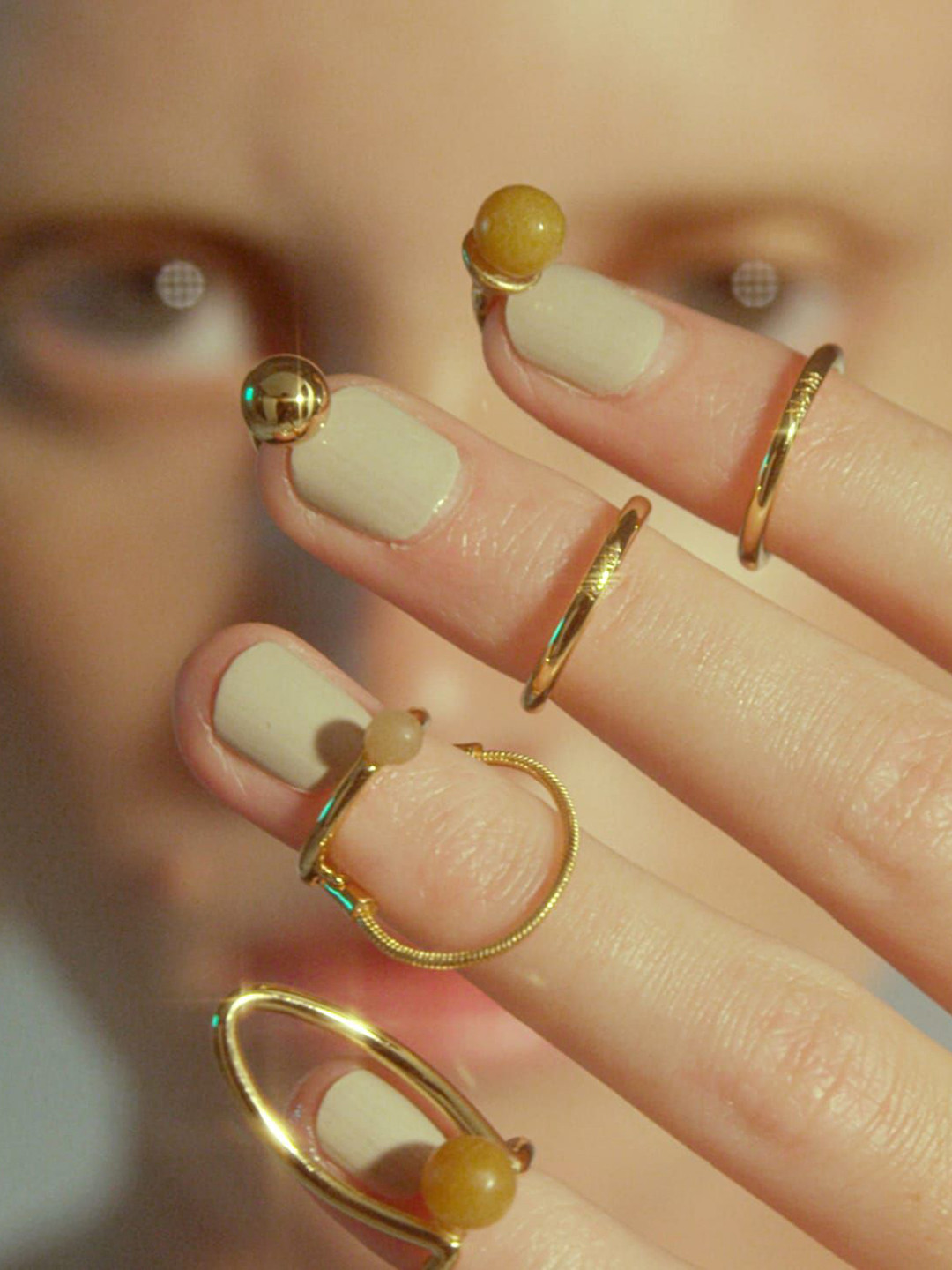 MAM Originals Set Of 4 Pearls Beaded Finger Rings