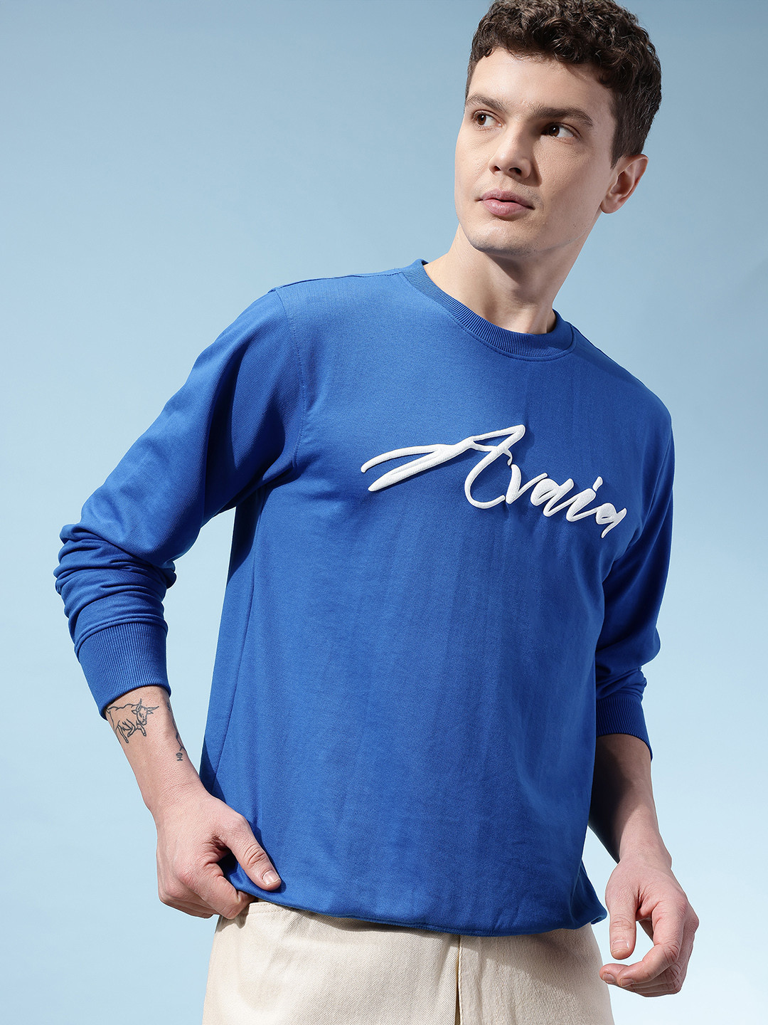 glitchez Embossed Print Terry Sweatshirt