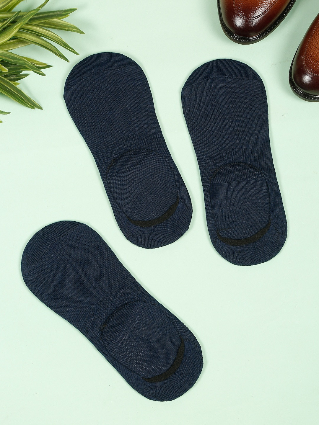 Teakwood Leathers Men Pack Of 3 Pure Cotton Shoe Liner Socks