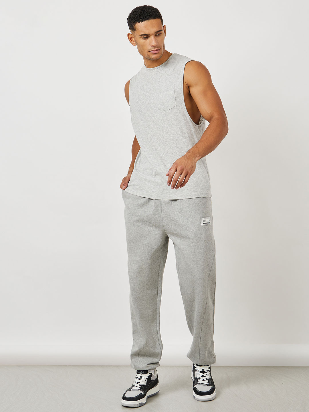 Styli Men Fleece Panel Joggers