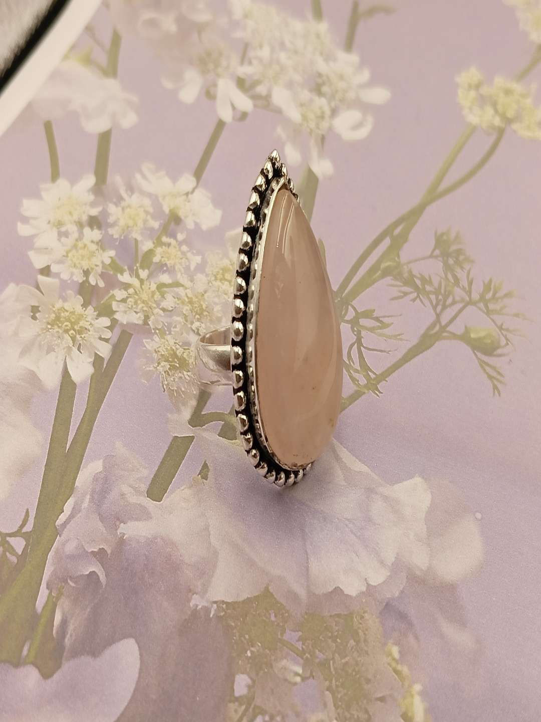 Shrim jewels German Silver Quartz Studded Teardrop Shaped Finger Ring