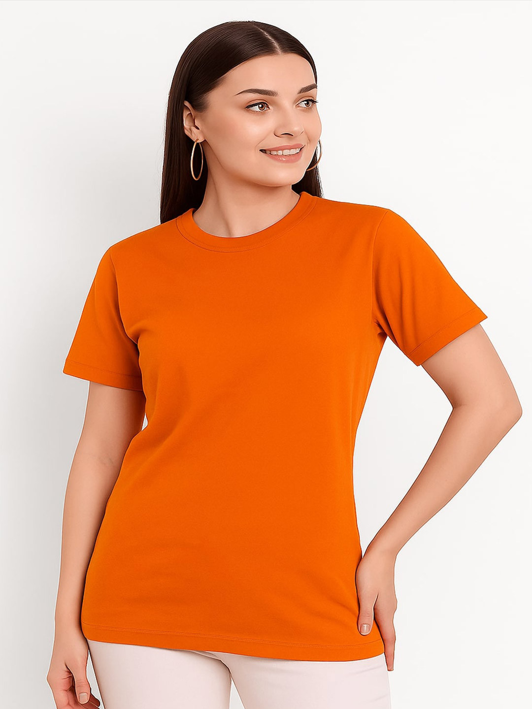 GAB Round Neck Short Sleeves Regular Fit Pure Cotton Casual T-Shirt