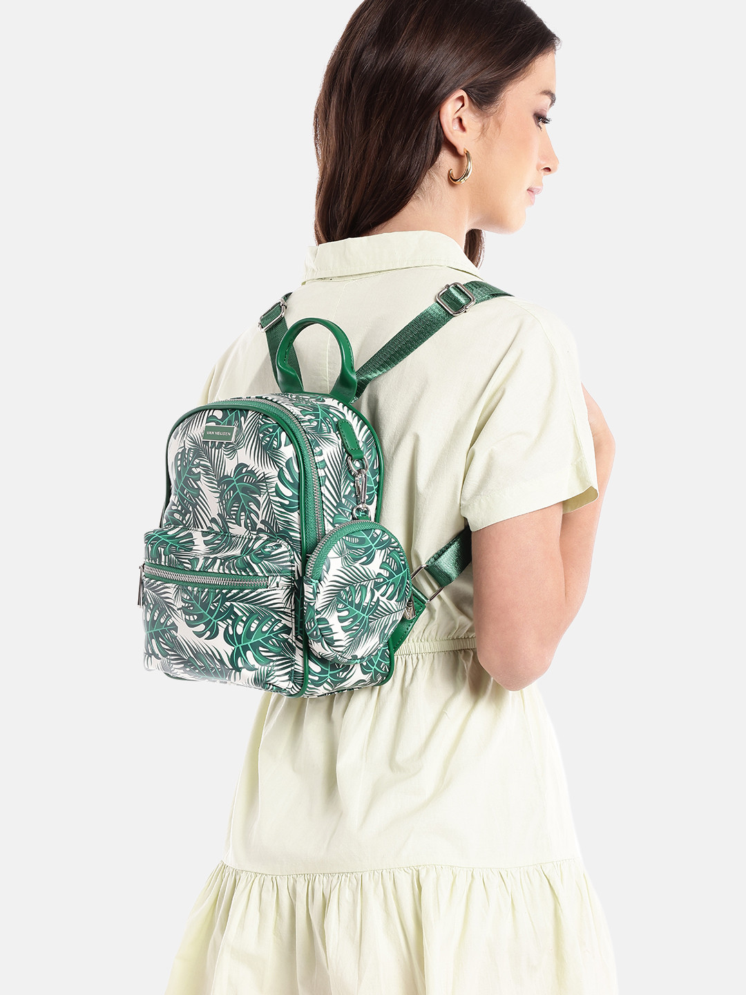 Van Heusen Women Tropical Printed Backpack with a Mini Pouch