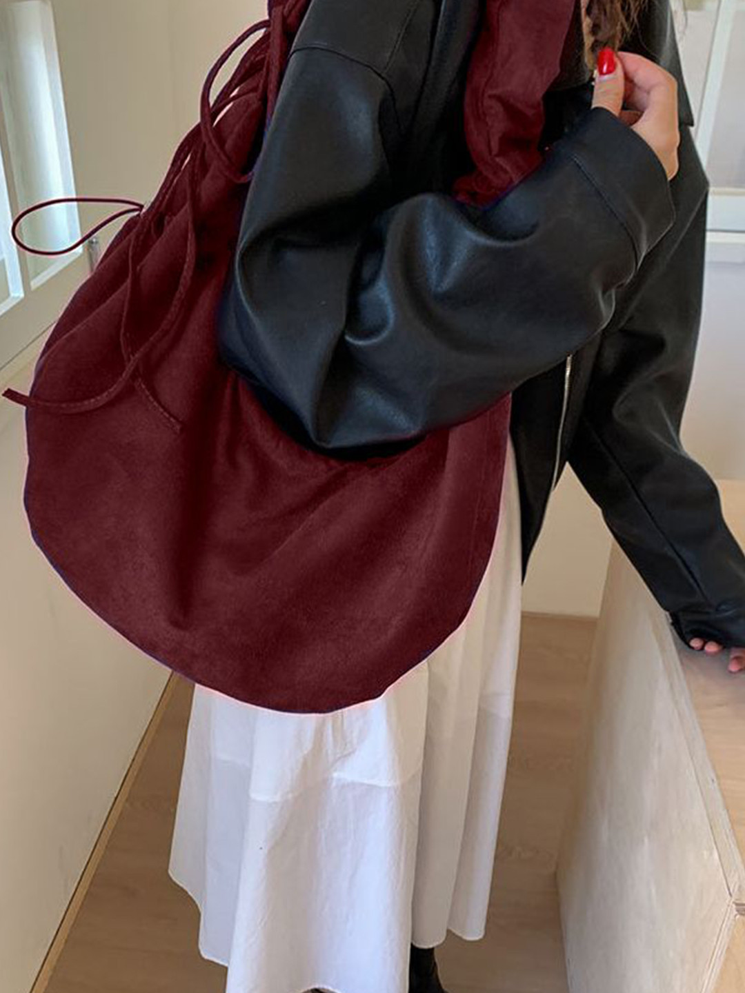 StyleCast x Revolte Solid Half Moon One Shoulder Bag