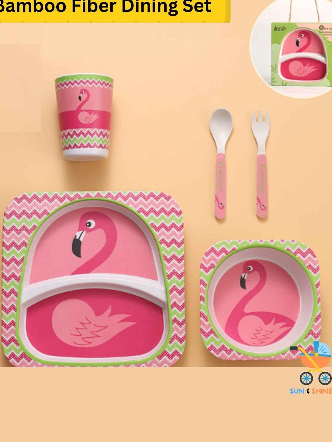 Sun & Shine Pack Of 5 Bamboo Baby Feeding Set