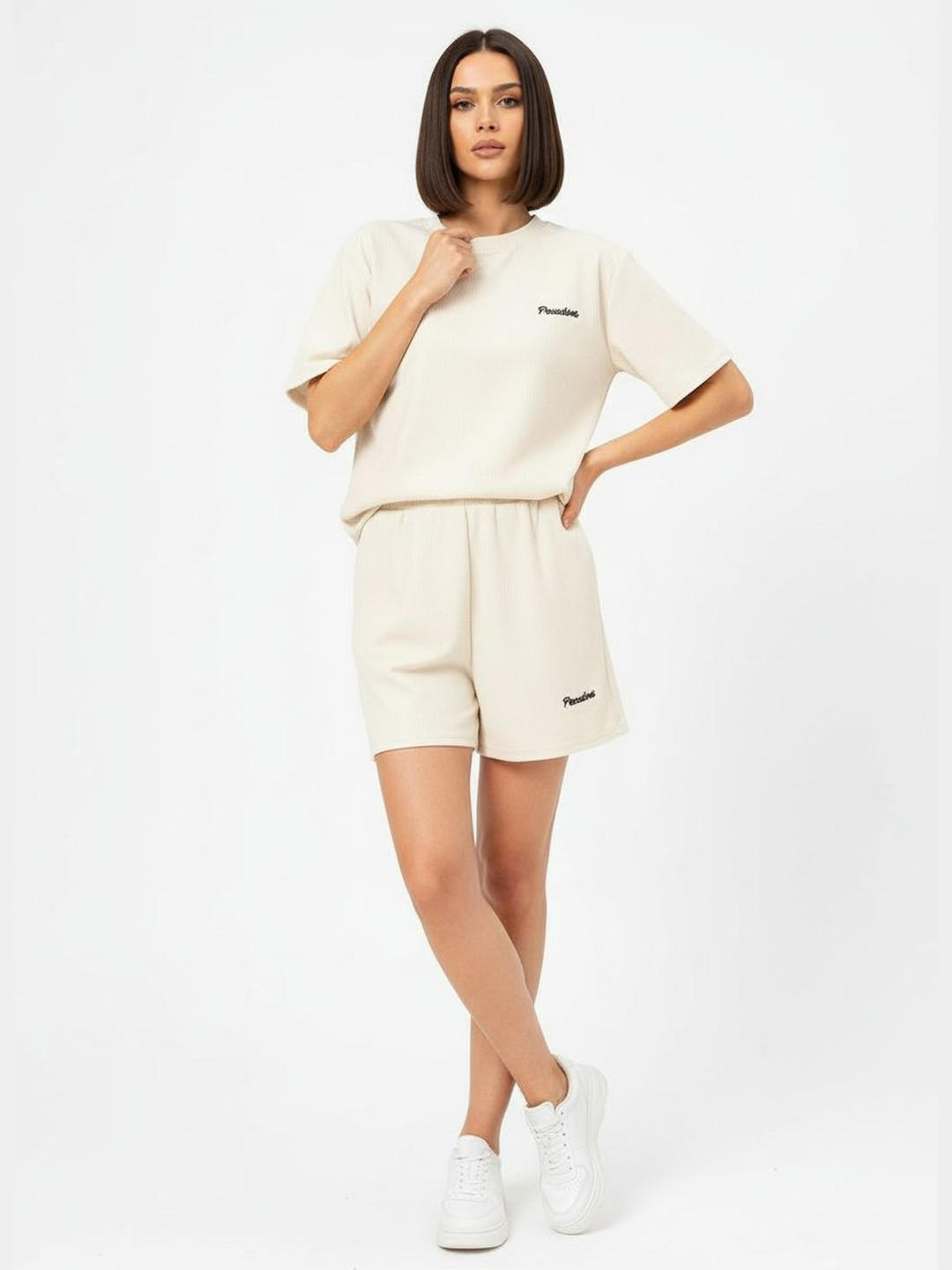 DressBerry Athleisure Vibes Textured Relaxed Fit Co-ords