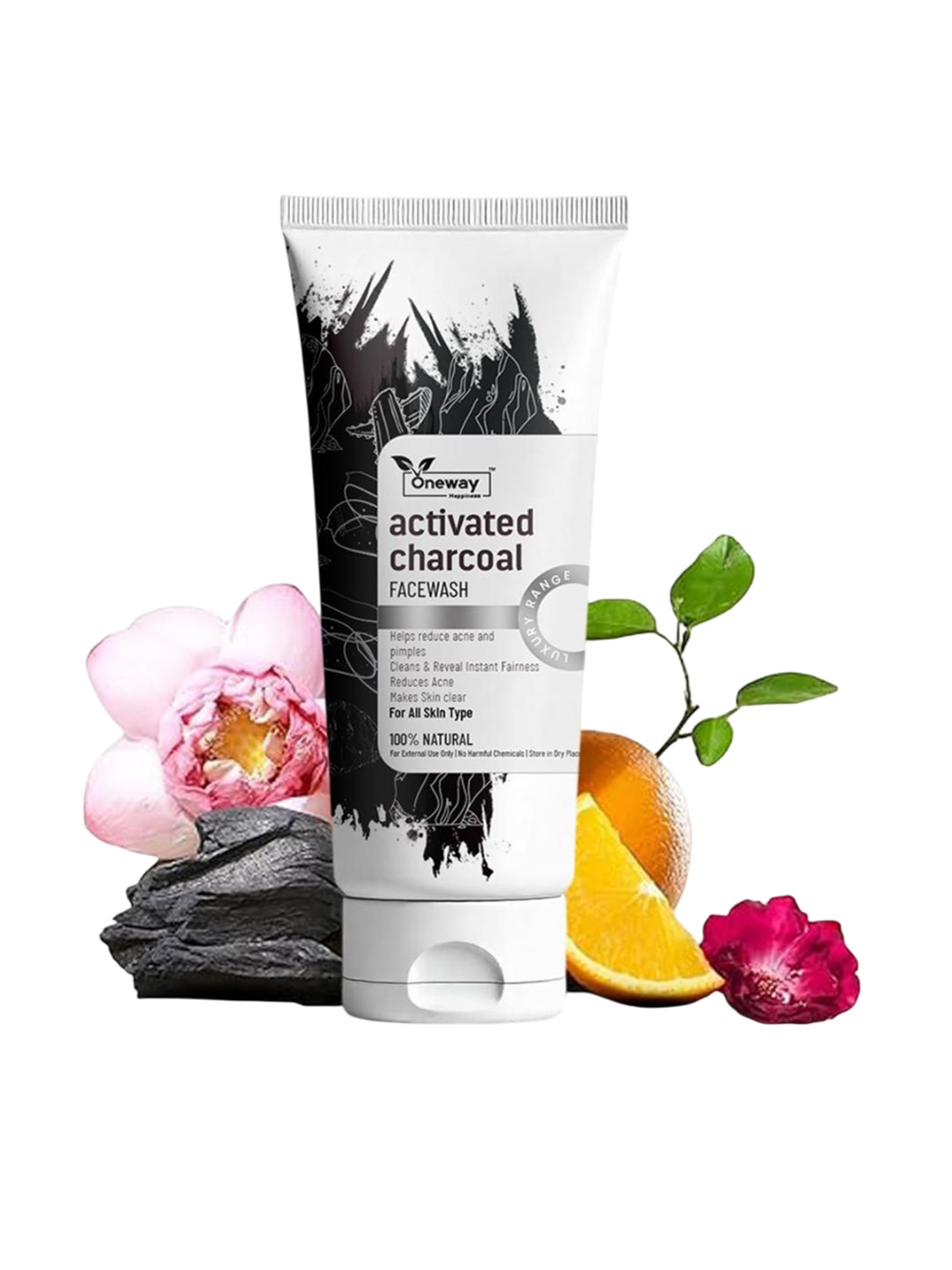 Oneway Happiness Deep Clean Charcoal Face Wash- 100 ml