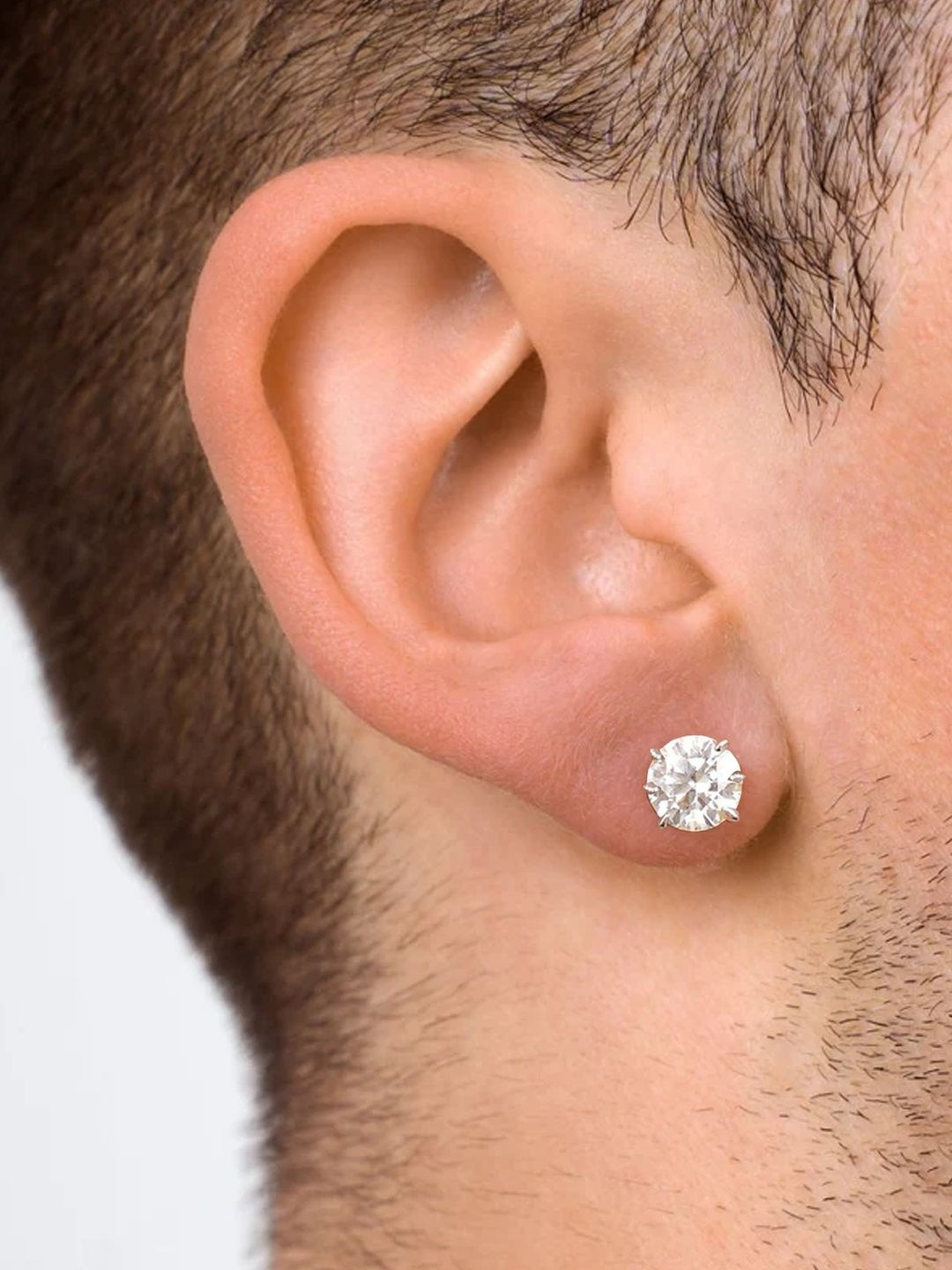 Roadster Men Sterling Silver Circular Studs Earring